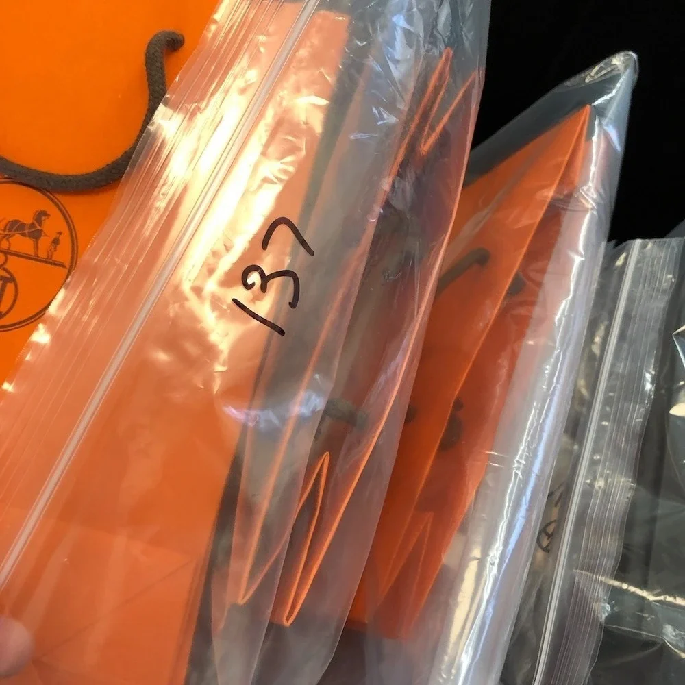 Hermes Authentic Orange Paper Shopping Bag Gift Small Rectangle 16x8.5x3.75